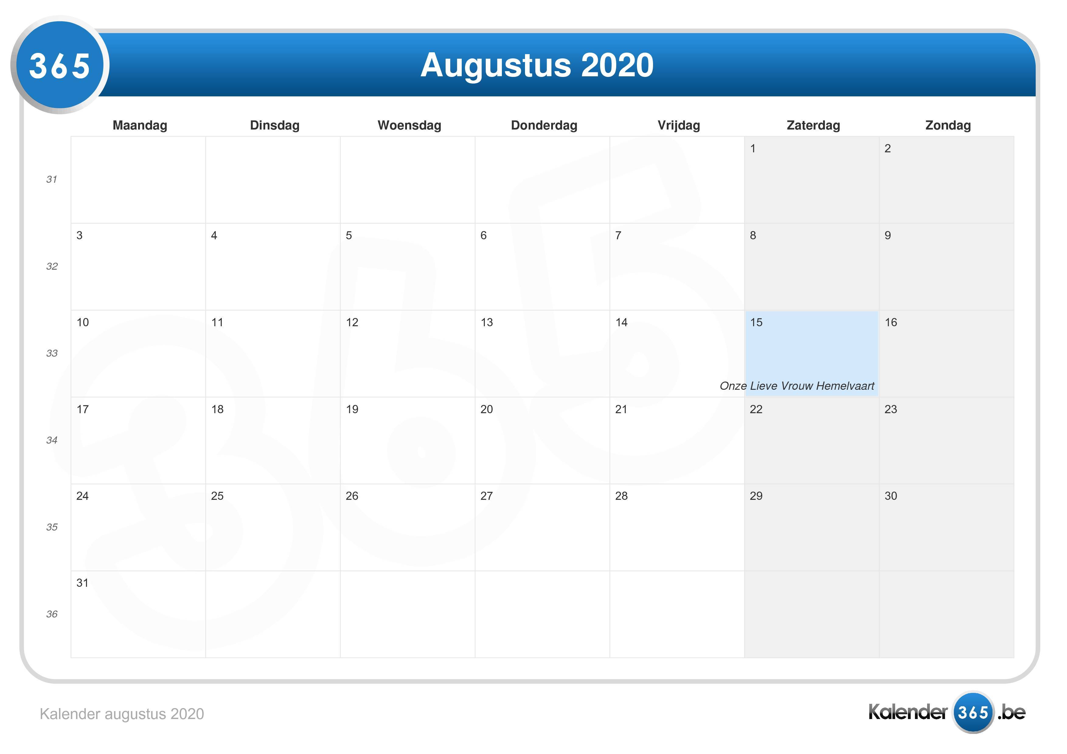 17 Agustus 2020 Kalender  Kalender  augustus 2020 